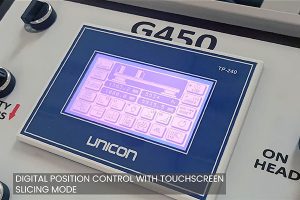 Touchscreen control with slicing mode.